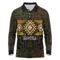 Aotearoa Atua Mahuika Personalised Long Sleeve Polo Shirt Maori Goddess Of Fire Taniko Motifs