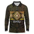 Aotearoa Atua Mahuika Personalised Long Sleeve Polo Shirt Maori Goddess Of Fire Taniko Motifs