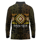 Aotearoa Atua Mahuika Personalised Long Sleeve Polo Shirt Maori Goddess Of Fire Taniko Motifs