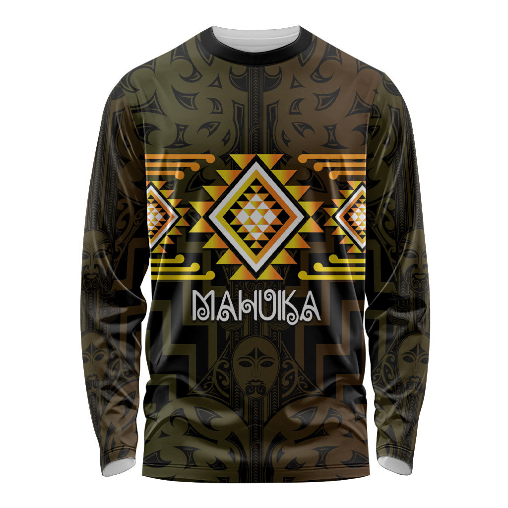 Aotearoa Atua Mahuika Personalised Long Sleeve Shirt Maori Goddess Of Fire Taniko Motifs