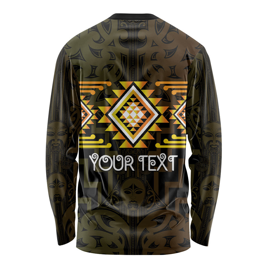 Aotearoa Atua Mahuika Personalised Long Sleeve Shirt Maori Goddess Of Fire Taniko Motifs