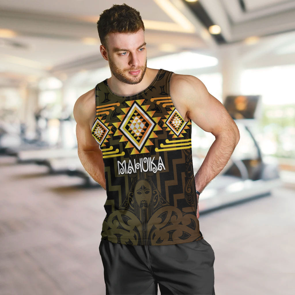Aotearoa Atua Mahuika Personalised Men Tank Top Maori Goddess Of Fire Taniko Motifs