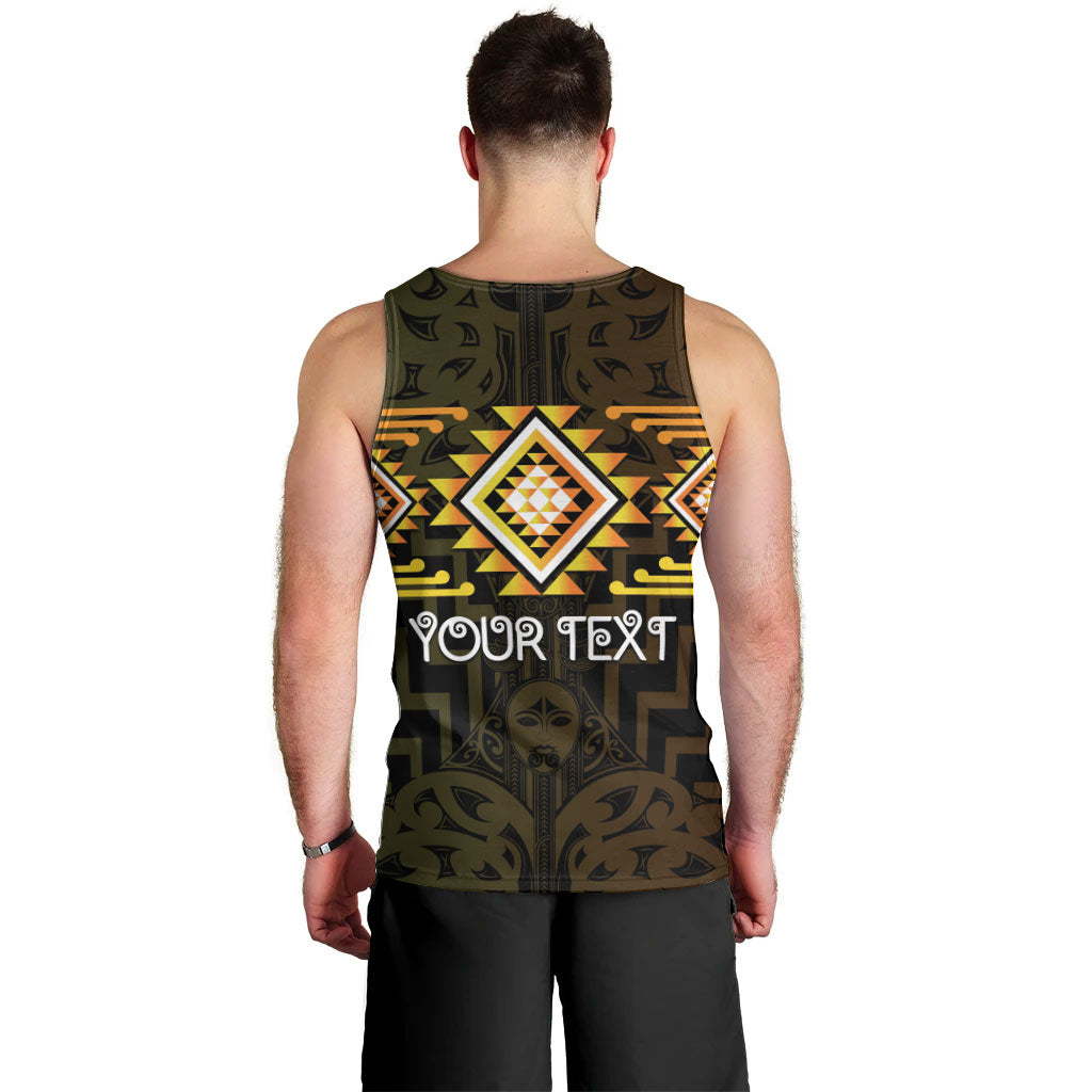 Aotearoa Atua Mahuika Personalised Men Tank Top Maori Goddess Of Fire Taniko Motifs
