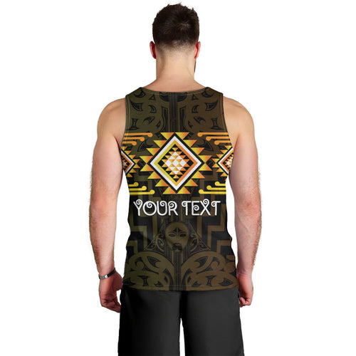 Aotearoa Atua Mahuika Personalised Men Tank Top Maori Goddess Of Fire Taniko Motifs