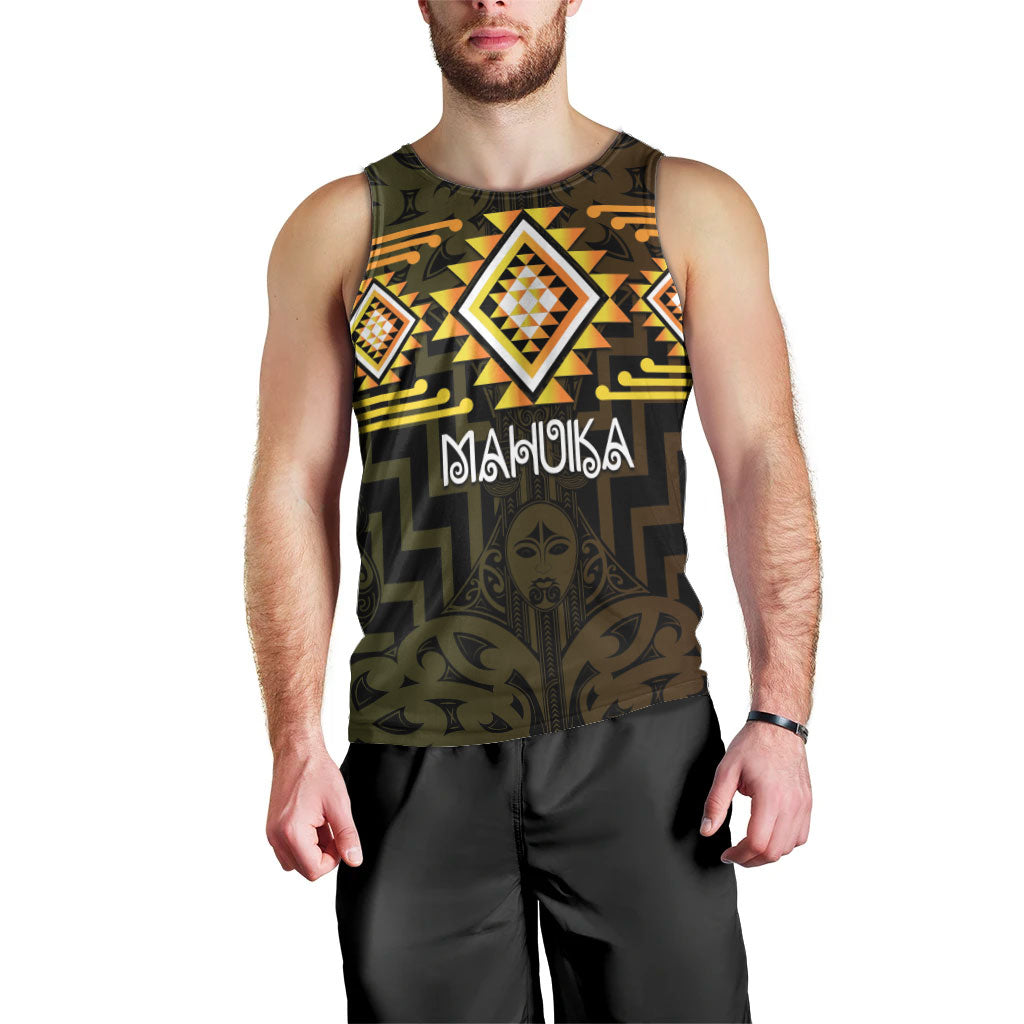 Aotearoa Atua Mahuika Personalised Men Tank Top Maori Goddess Of Fire Taniko Motifs