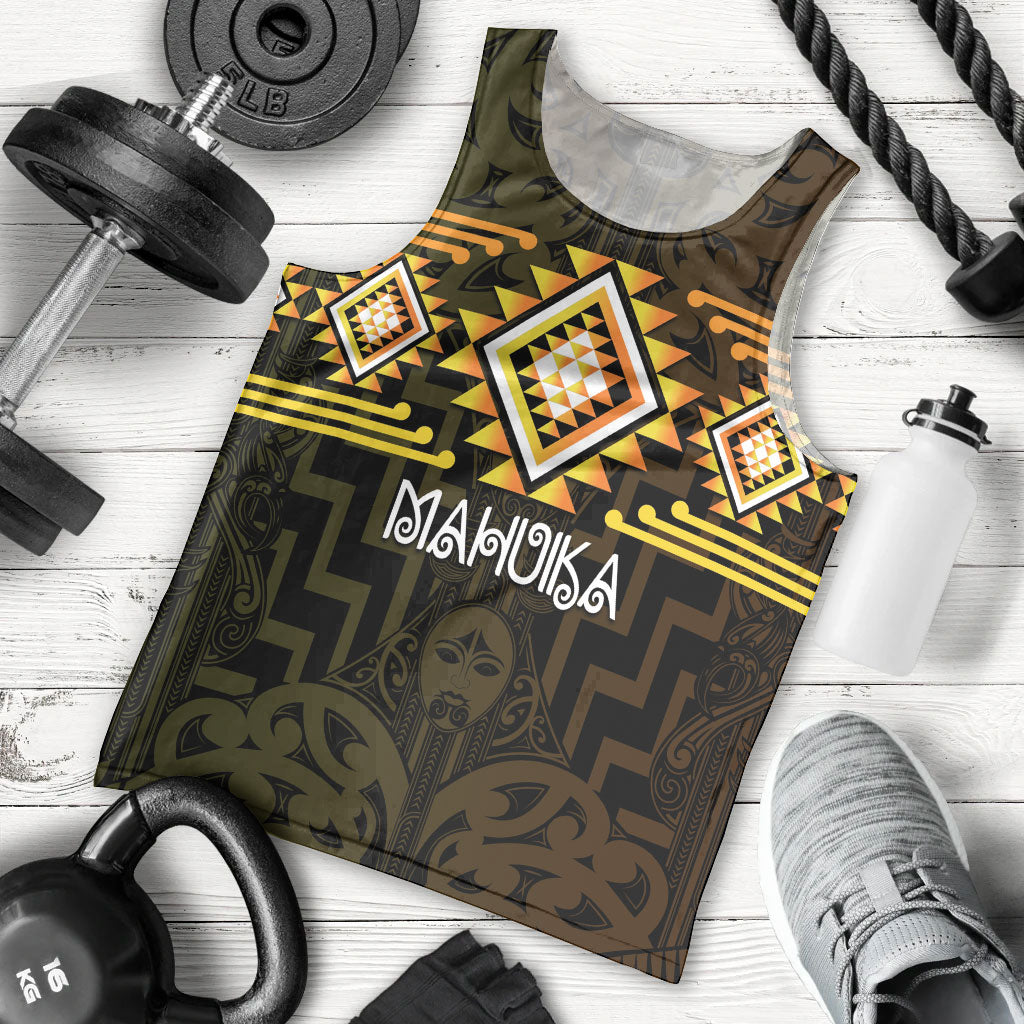 Aotearoa Atua Mahuika Personalised Men Tank Top Maori Goddess Of Fire Taniko Motifs