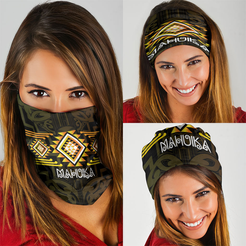 Aotearoa Atua Mahuika Neck Gaiter Maori Goddess Of Fire Taniko Motifs