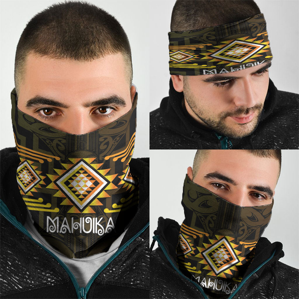 Aotearoa Atua Mahuika Neck Gaiter Maori Goddess Of Fire Taniko Motifs