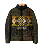 Aotearoa Atua Mahuika Personalised Padded Jacket Maori Goddess Of Fire Taniko Motifs