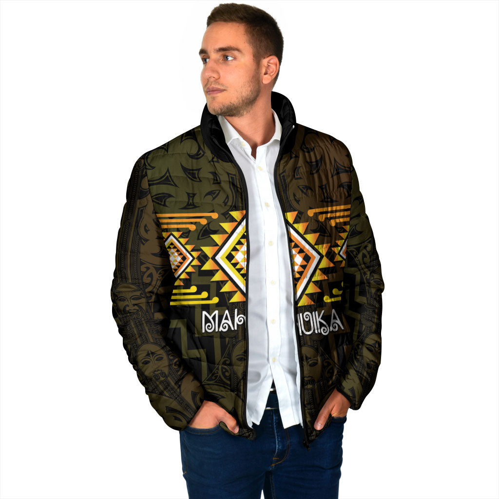 Aotearoa Atua Mahuika Personalised Padded Jacket Maori Goddess Of Fire Taniko Motifs
