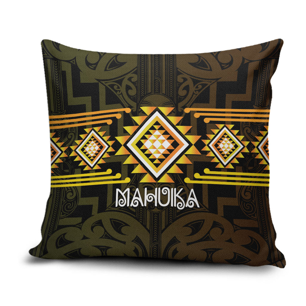 Aotearoa Atua Mahuika Pillow Cover Maori Goddess Of Fire Taniko Motifs