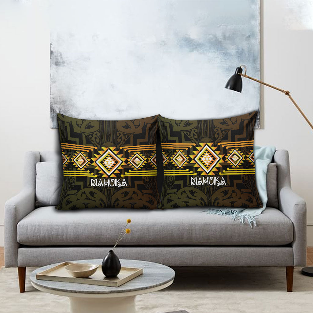 Aotearoa Atua Mahuika Pillow Cover Maori Goddess Of Fire Taniko Motifs