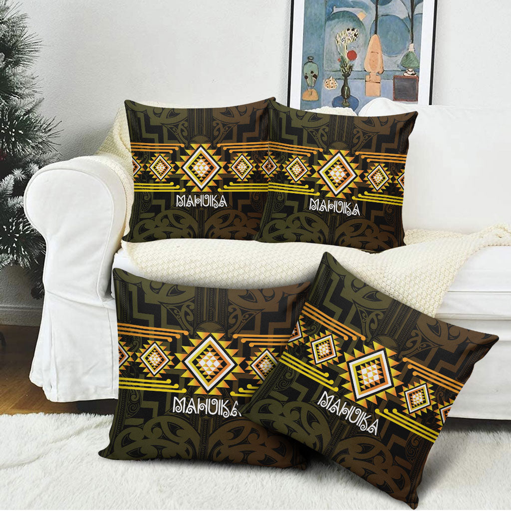 Aotearoa Atua Mahuika Pillow Cover Maori Goddess Of Fire Taniko Motifs