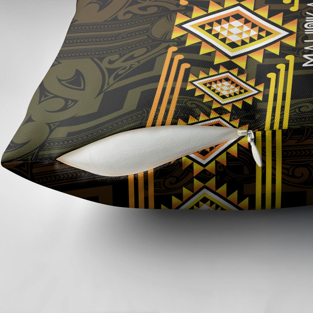 Aotearoa Atua Mahuika Pillow Cover Maori Goddess Of Fire Taniko Motifs