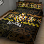 Aotearoa Atua Mahuika Quilt Bed Set Maori Goddess Of Fire Taniko Motifs