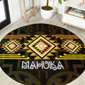 Aotearoa Atua Mahuika Round Carpet Maori Goddess Of Fire Taniko Motifs
