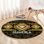 Aotearoa Atua Mahuika Round Carpet Maori Goddess Of Fire Taniko Motifs