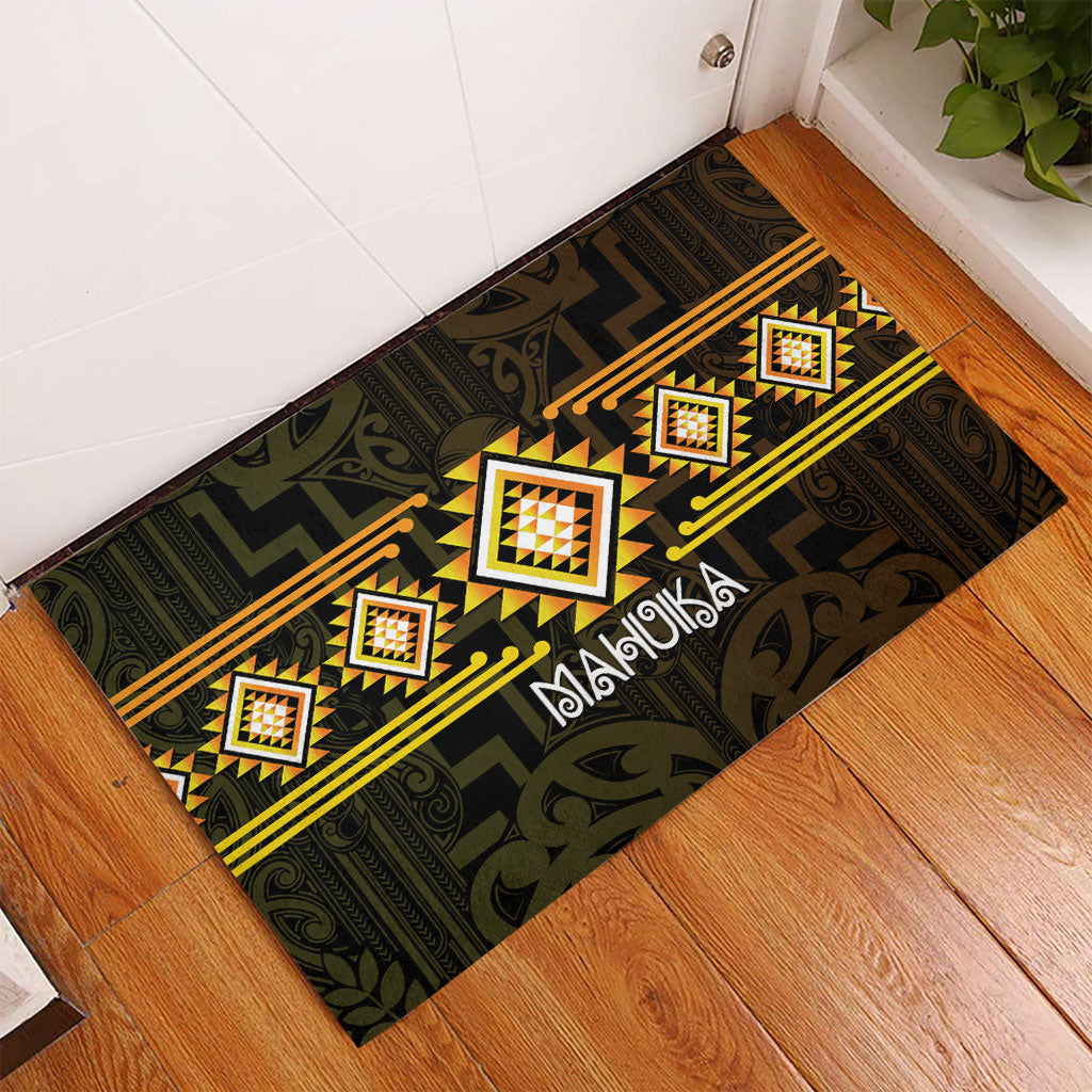 Aotearoa Atua Mahuika Rubber Doormat Maori Goddess Of Fire Taniko Motifs