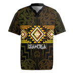 Aotearoa Atua Mahuika Personalised Rugby Jersey Maori Goddess Of Fire Taniko Motifs