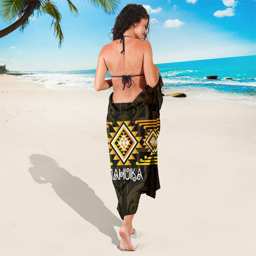 Aotearoa Atua Mahuika Sarong Maori Goddess Of Fire Taniko Motifs