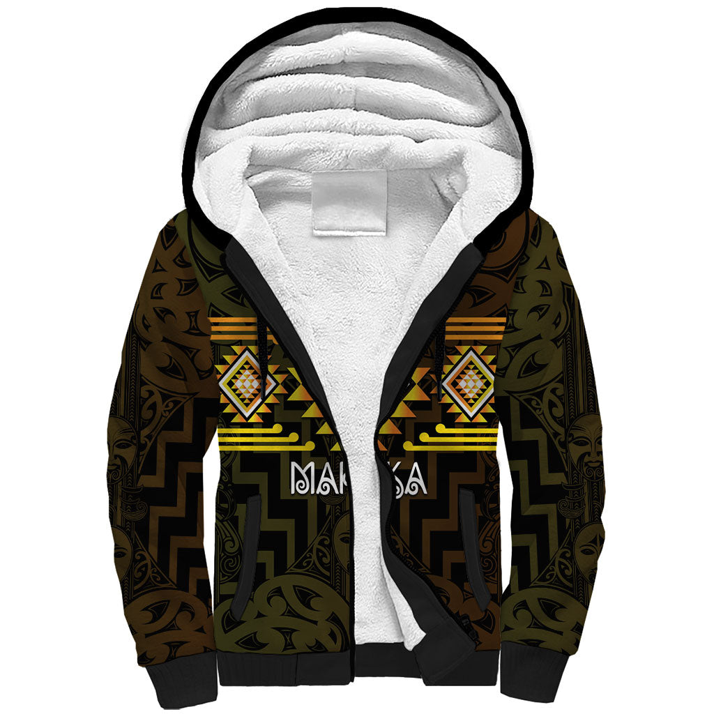 Aotearoa Atua Mahuika Personalised Sherpa Hoodie Maori Goddess Of Fire Taniko Motifs