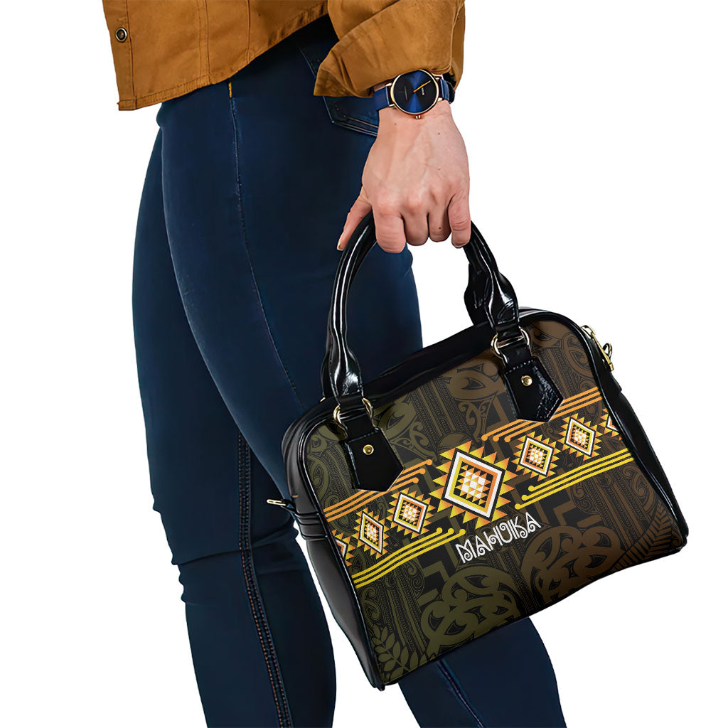 Aotearoa Atua Mahuika Shoulder Handbag Maori Goddess Of Fire Taniko Motifs