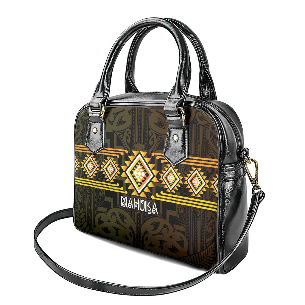 Aotearoa Atua Mahuika Shoulder Handbag Maori Goddess Of Fire Taniko Motifs