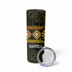 Aotearoa Atua Mahuika Personalised Skinny Tumbler Maori Goddess Of Fire Taniko Motifs