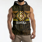 Aotearoa Atua Mahuika Personalised Sleeveless Hoodie Maori Goddess Of Fire Taniko Motifs