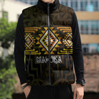 Aotearoa Atua Mahuika Personalised Sleeveless Puffer Jacket Maori Goddess Of Fire Taniko Motifs