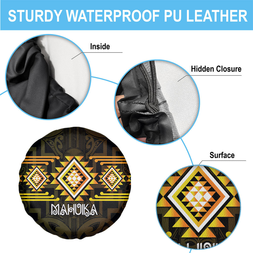 Aotearoa Atua Mahuika Spare Tire Cover Maori Goddess Of Fire Taniko Motifs