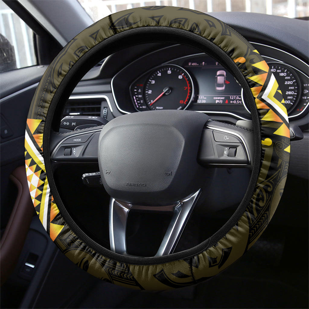 Aotearoa Atua Mahuika Steering Wheel Cover Maori Goddess Of Fire Taniko Motifs