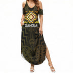 Aotearoa Atua Mahuika Personalised Summer Maxi Dress Maori Goddess Of Fire Taniko Motifs