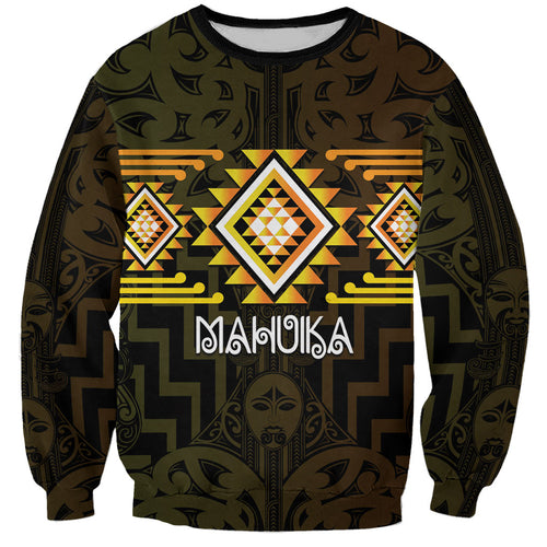 Aotearoa Atua Mahuika Personalised Sweatshirt Maori Goddess Of Fire Taniko Motifs