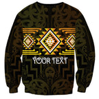Aotearoa Atua Mahuika Personalised Sweatshirt Maori Goddess Of Fire Taniko Motifs