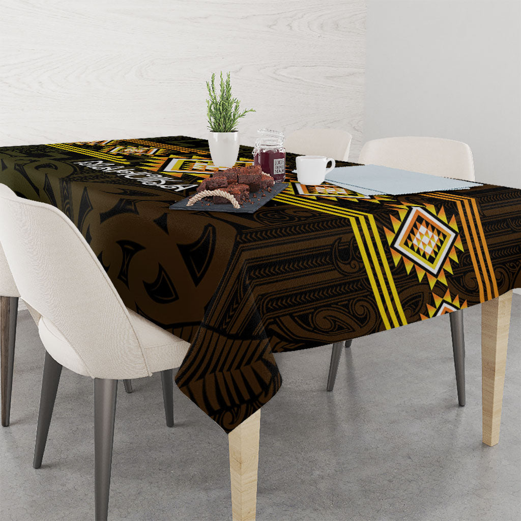 Aotearoa Atua Mahuika Tablecloth Maori Goddess Of Fire Taniko Motifs