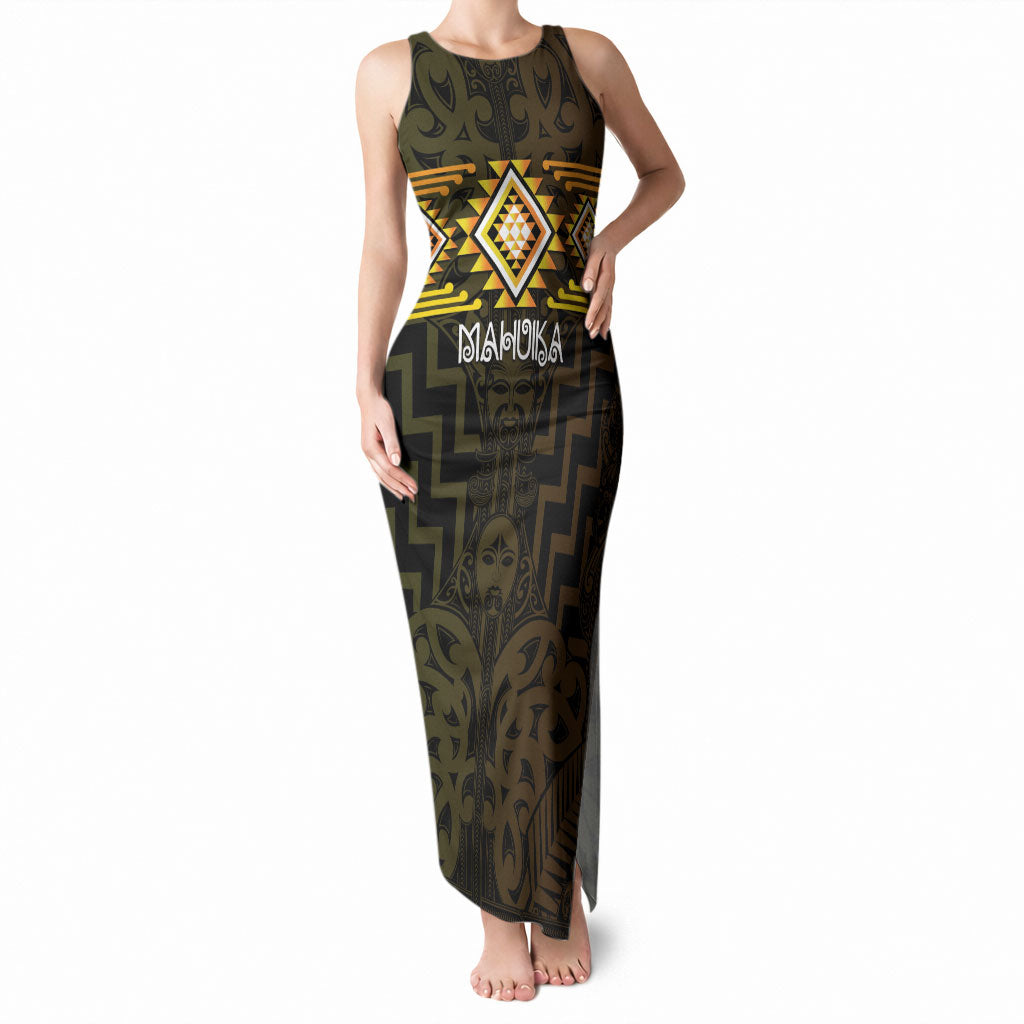Aotearoa Atua Mahuika Personalised Tank Maxi Dress Maori Goddess Of Fire Taniko Motifs