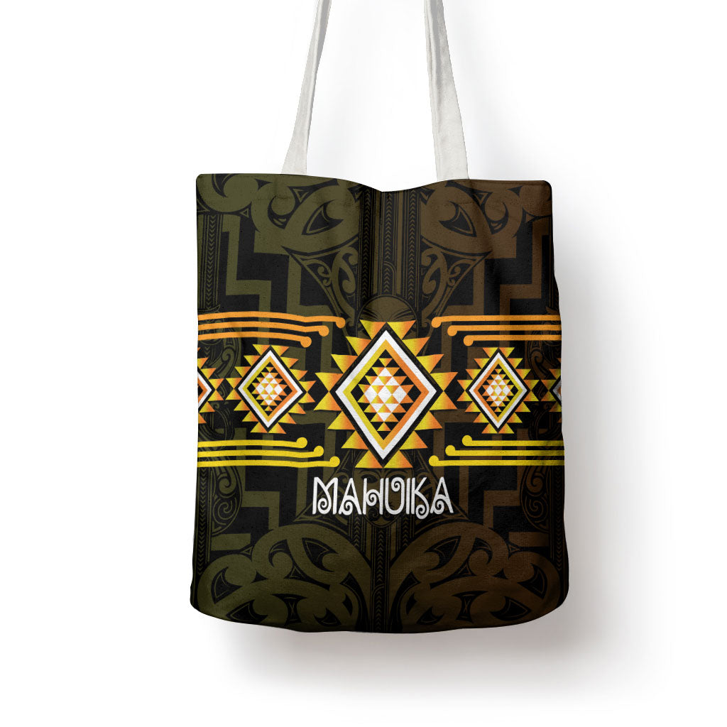 Aotearoa Atua Mahuika Tote Bag Maori Goddess Of Fire Taniko Motifs