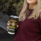 Aotearoa Atua Mahuika Personalised Tumbler Cup Maori Goddess Of Fire Taniko Motifs