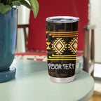 Aotearoa Atua Mahuika Personalised Tumbler Cup Maori Goddess Of Fire Taniko Motifs
