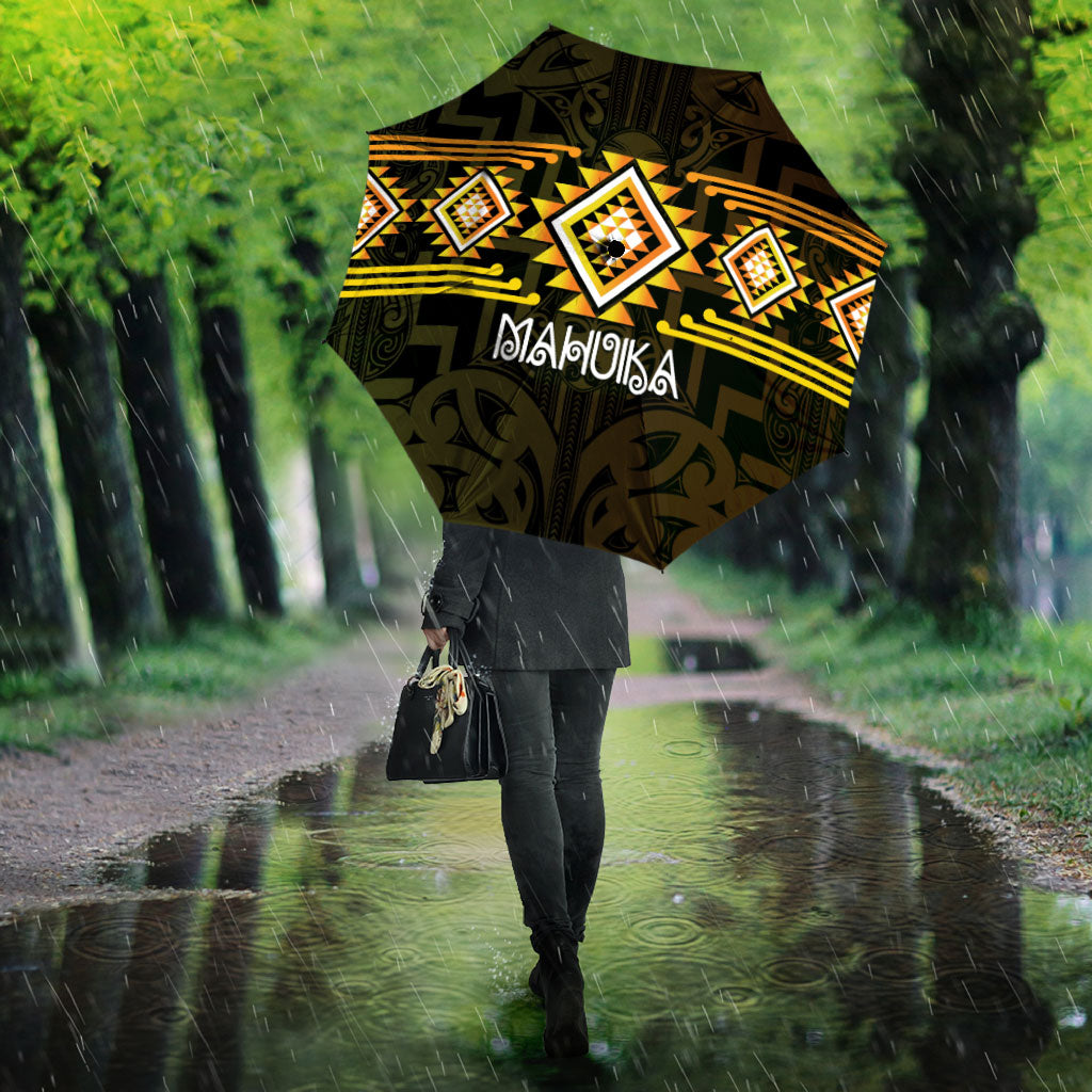 Aotearoa Atua Mahuika Umbrella Maori Goddess Of Fire Taniko Motifs