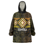 Aotearoa Atua Mahuika Personalised Wearable Blanket Hoodie Maori Goddess Of Fire Taniko Motifs