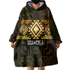 Aotearoa Atua Mahuika Personalised Wearable Blanket Hoodie Maori Goddess Of Fire Taniko Motifs