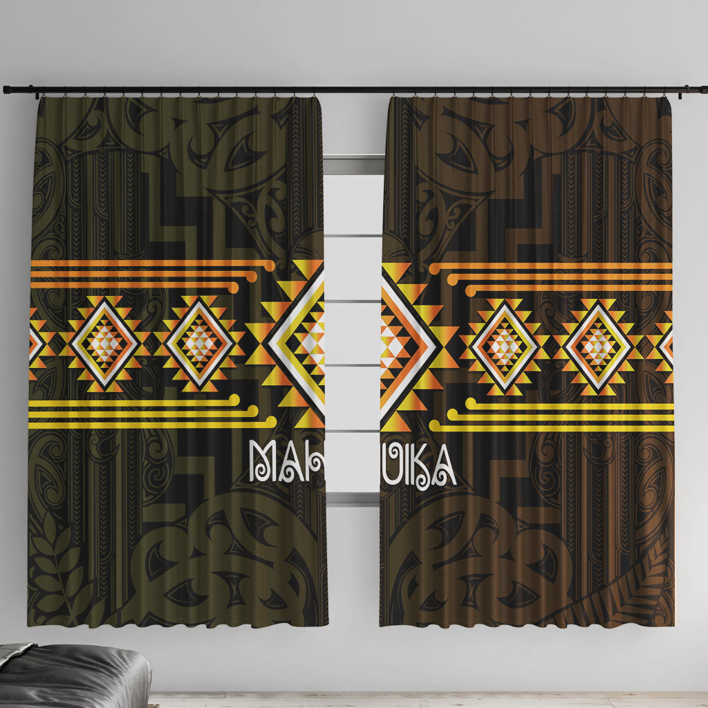 Aotearoa Atua Mahuika Window Curtain Maori Goddess Of Fire Taniko Motifs