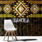Aotearoa Atua Mahuika Window Curtain Maori Goddess Of Fire Taniko Motifs