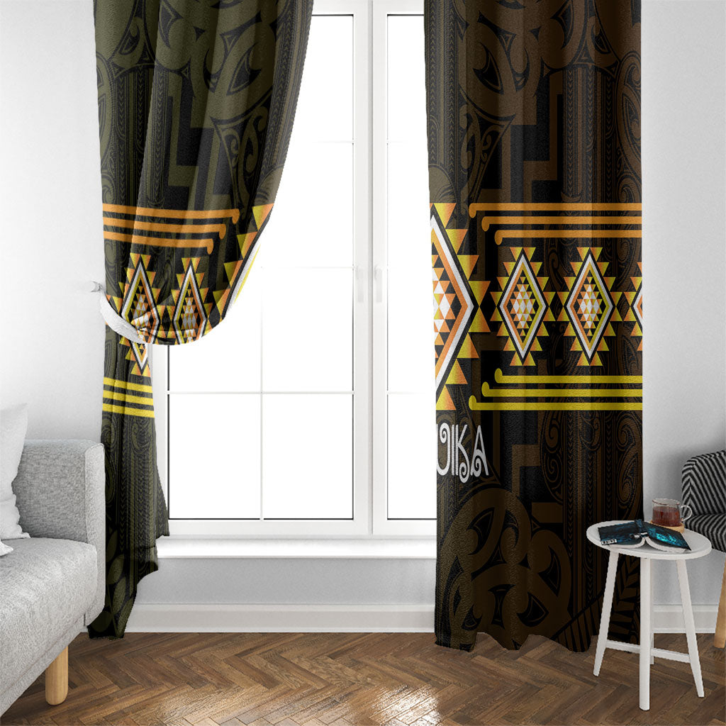 Aotearoa Atua Mahuika Window Curtain Maori Goddess Of Fire Taniko Motifs