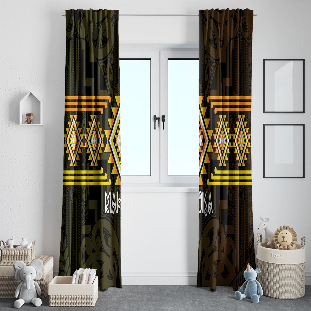 Aotearoa Atua Mahuika Window Curtain Maori Goddess Of Fire Taniko Motifs