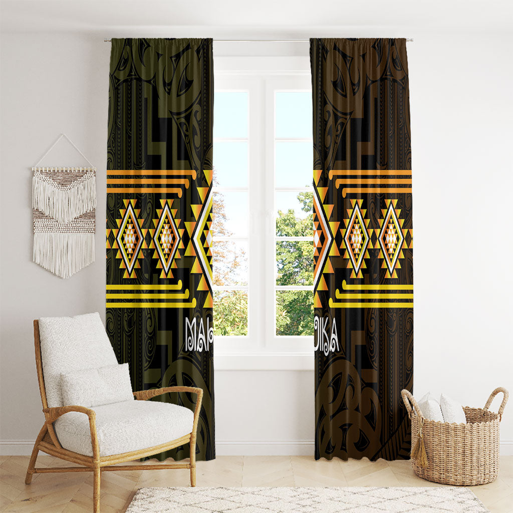 Aotearoa Atua Mahuika Window Curtain Maori Goddess Of Fire Taniko Motifs