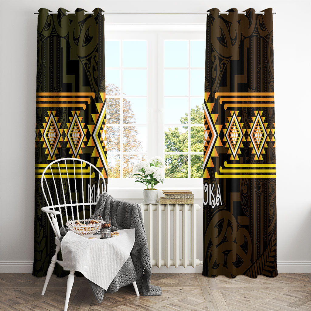 Aotearoa Atua Mahuika Window Curtain Maori Goddess Of Fire Taniko Motifs