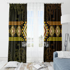 Aotearoa Atua Mahuika Window Curtain Maori Goddess Of Fire Taniko Motifs